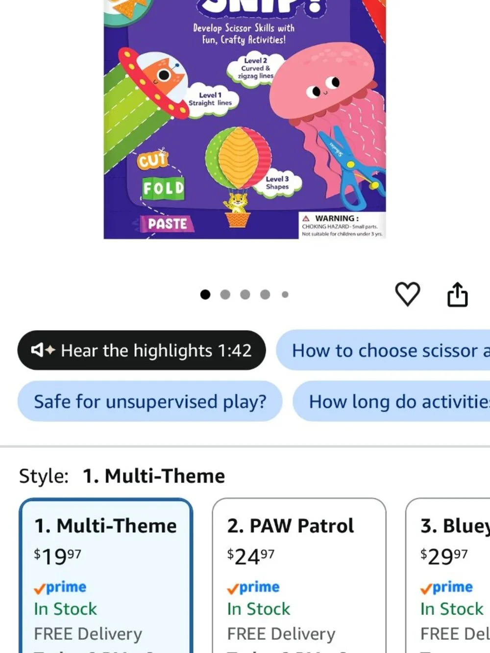 Snip Snap Scissor Skills Activity Set (3-7yr old's) NEW